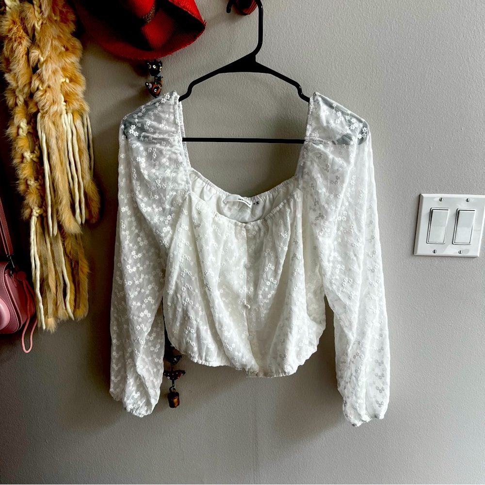 White eyelet blouse. NWT